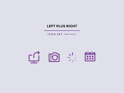 L+R Icon Set (Part Deux) calendar camera icon set icons loading share