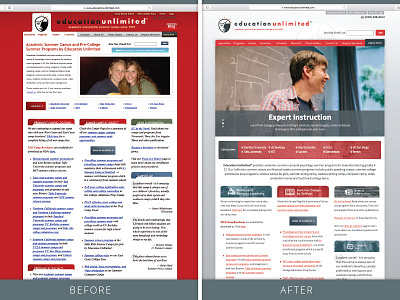 Site reskin side by side after before layout redesign reskin web