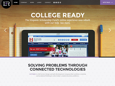 College Ready hsf ipad site design slider