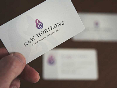 New Horizons logo & Business cards business cards doctor gloss logo matte obgyn spot