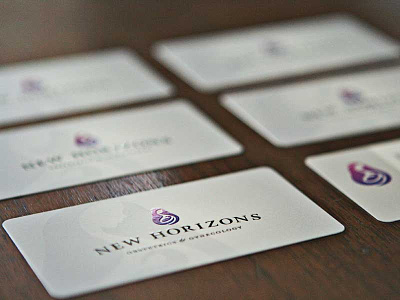 Spot Gloss! New Horizons logo & business cards business cards doctor gloss logo matte obgyn spot