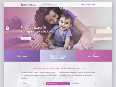 New Horizons web presence baby doctor homepage obgyn site