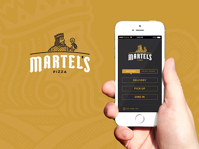 Martel's Pizza app branding delivery dine in iphone order pick up pizza