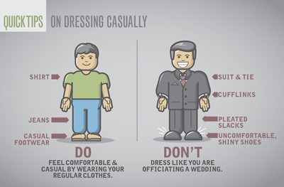 Quick Tips : On Dressing Causally do dont illustrator infographic