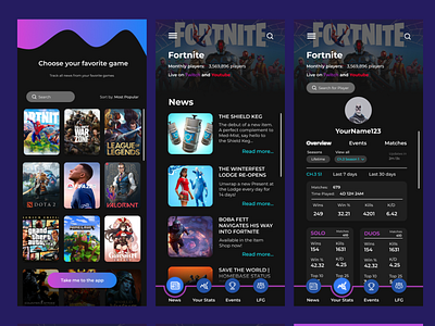 Gaming Mobile App Design