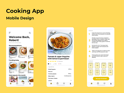 Mobile Cooking App Graphic Design