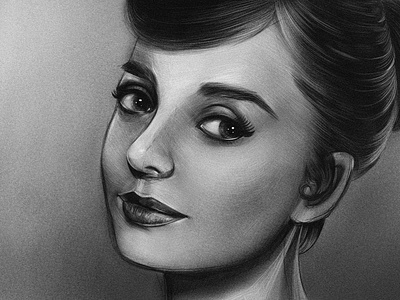 Audrey Hepburn actress audrey audrey hepburn character drawing goldenhollywood illustration painting photostudy portrait illustration woman