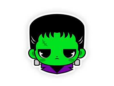 Cute Frankenstein's Monster Sticker cartoon character characterdesign chibi classic monster frankenstein haloween illustration kawaii monster printing sticker t shirt art teepublic teepublic t shirts villain