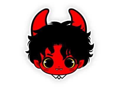 Cute Red Devil Sticker character charater design cute devil cute monster demon devil evil halloween illustration illustration art monster red devils satan satanic spooky sticker villain
