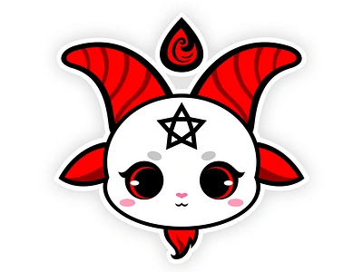 Cute Baphomet baphomet character characterdesign chibi cute deity demons devil evil god illustration illustration art kawaii knight knight templar monster satan satanic spooky sticker