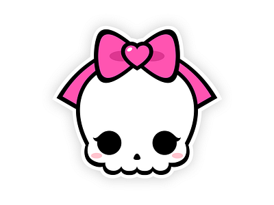 Cute Skull and Pink Bow bow character design cute monster cute skull death halloween horror illustration monster pink bow pink ribbon pinky printing skeleton skull spooky spooky season sticker tshirt