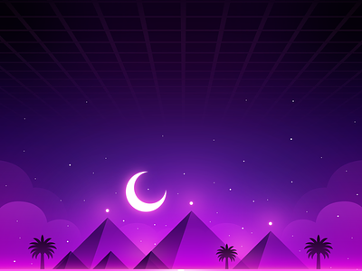 Weekly Warm Up: Night in Egypt background cheops desert egypt egypt pyramid giza great pyramid illustration landscape landscape illustration peaceful pyramid weekly challenge weekly warm up