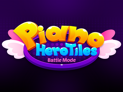 Piano Project: Title Game Ver 1 blue game game title game uiux hero icon illustration logo melody music app piano app piano game pink purple title title game typography ui wing yellow