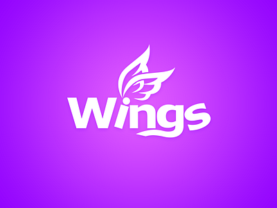 Logo Wingsmob branding design femine game company game studio icon logo logo game mobile purple white wing wings
