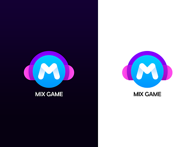 Logo Mix Game Studio android blue branding colorful logo game game app game studio headphone logo mobile music piano pink purple