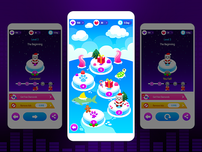 Piano Project: Christmas Event cat christmas game game ui game uiux illustration mobile app mobile game mobile ui music app music game ocean piano app piano game uiux
