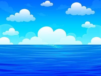 Blue Ocean Background background beach blue blue ocean cloud illustration natural nature ocean sea seaside white cloud