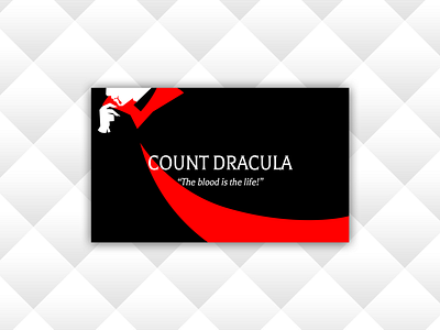 Weekly Warm Up No 2 - Business Card for Count Dracula bloody bubble tea business card business card design count count dracula dracula icon logo superhero transylvania vampire villain weekly challenge weekly warm up