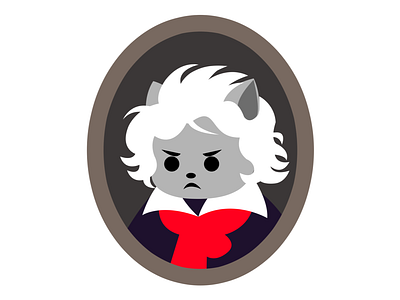 Beethoven Cat beethoven cat character character design illustration illustrator musical pianist piano vector