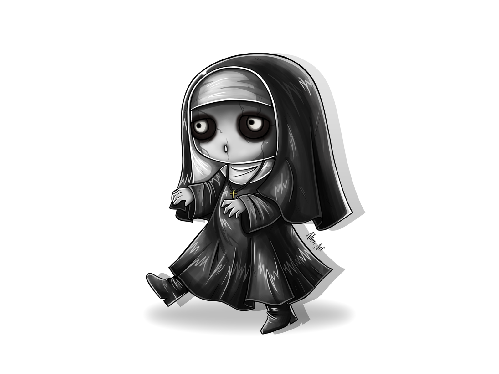Weekly Warm Up No 9 Cute Evil Nun By Rose Nguyen On Dribbble