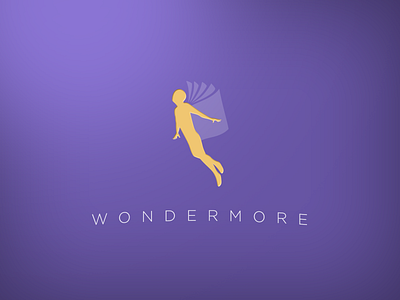 Wondermore Logo books fantasy flying illustrator logo purple