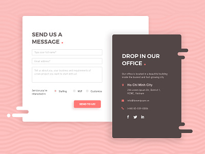Contact Form colorful contact form information form pastel peach web design
