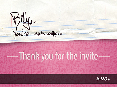 Thanks Billy! debut note thank you thanks