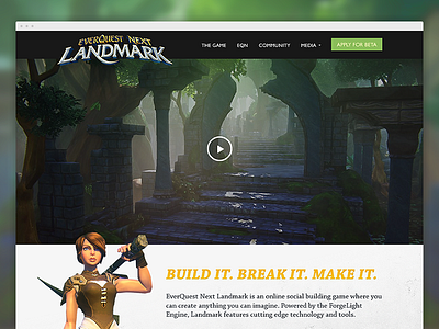 Everquest Next Landmark mmo playing around video game web design website