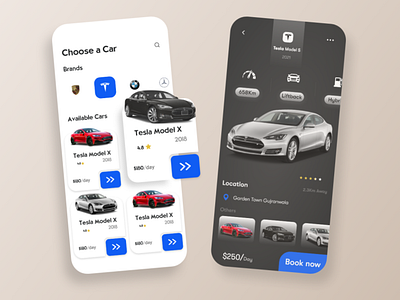 rental car app design