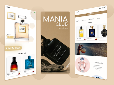 perfume online app 3d animation branding graphic design logo motion graphics ui