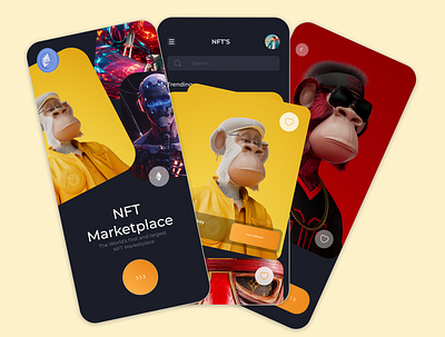NFT App UI Design 3d animation branding graphic design logo motion graphics ui