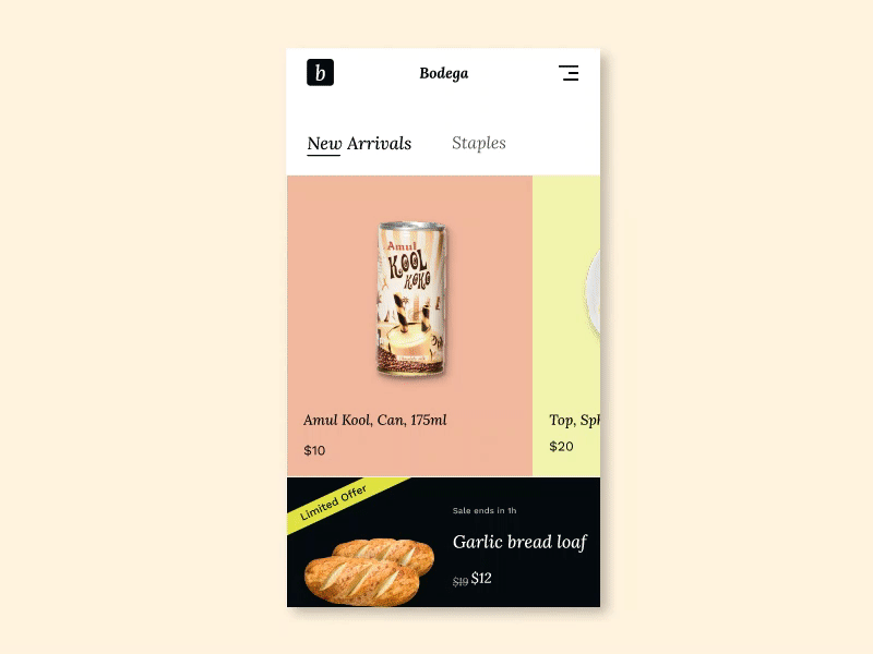 Exploring Motion Design with Figma catalogue category page design grocery app mobile app ui ui design