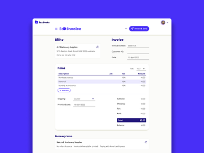 Invoice editor