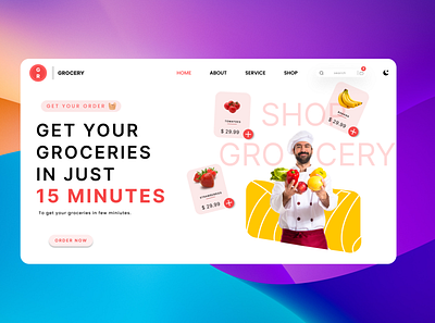 Grocery Delivery Homepage. app design ecommerce ui uiuxdesign ux webdesign