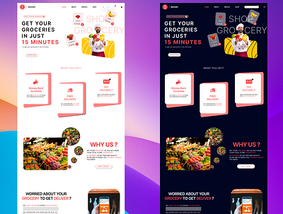 Grocery Landing Page app design ecommerce ui uiuxdesign ux webdesign