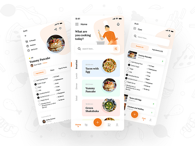 Recipe App android app design food app minimal design mobile mobile app mobile app design recipe recipe app ui ui design ux