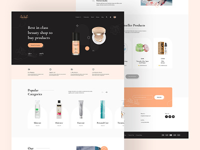 Beauty Webshop Template clean website ecommerce ecommerce website design minimal design minimal web design online store webshop website ui design