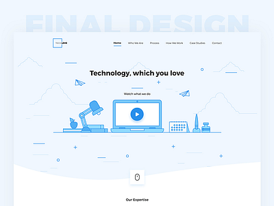Tech Love Website Design blue theme minimal design minimal web design minimal website ui ux web web layout website website design