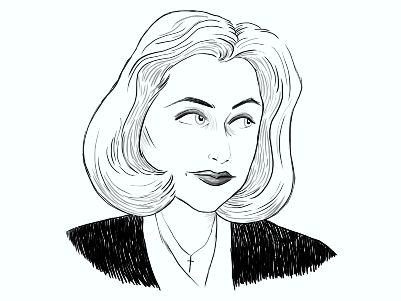 Skeptical Scully animation gif illustration x files