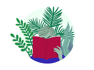 Bookworm book flora illustration plants