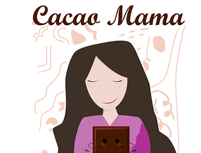 Cacao mama 3d animation branding girl with chocolate bar graphic design logo motion graphics ui