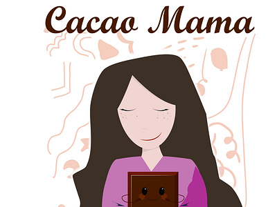 Cacao mama 3d animation branding girl with chocolate bar graphic design logo motion graphics ui