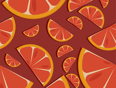 Seamless background with red orange slices. wallpaper