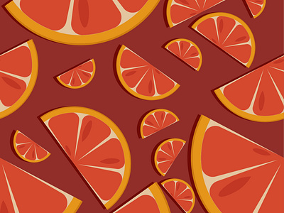 Seamless background with red orange slices.