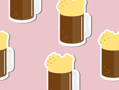 Background with the image of a mug of beer. Original background illustration