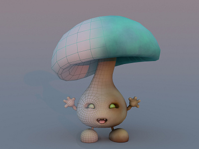 The Mushi Monster 3d 3dmodeling character character design cinema 4d creatures design handpainted lowpoly mushroom octane stylized substance painter uv mapping zbrush