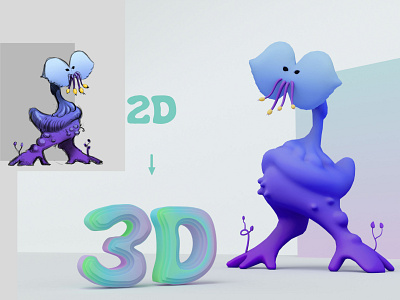 Plant Monster 3d 3dmodeling character cinema 4d creature handpainted highpoly lowpoly