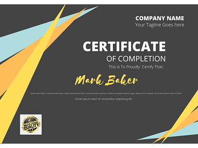 Certificate of completion. certificate design design graphic design