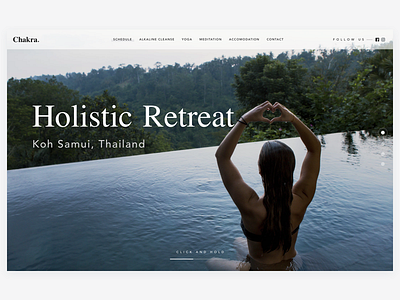 Chakra. Holistic Retreat Concept 🌊 header hero interface retreat travel ui web