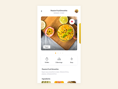 Smoothie Concept app clean colorful design food fruit ios playful simple sketch smoothie ui